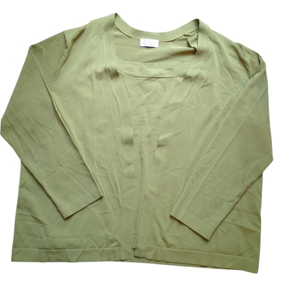 Talbots Sweater Set, Tank Top & Cardigan, Matching, Women's Plus 2XL Olive Green - Picture 3 of 16